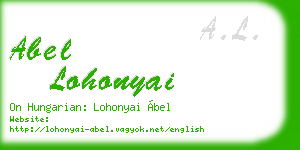 abel lohonyai business card